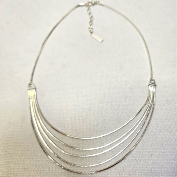 Apostrophe Multi-Strand Silver Necklace - Picture 3 of 7